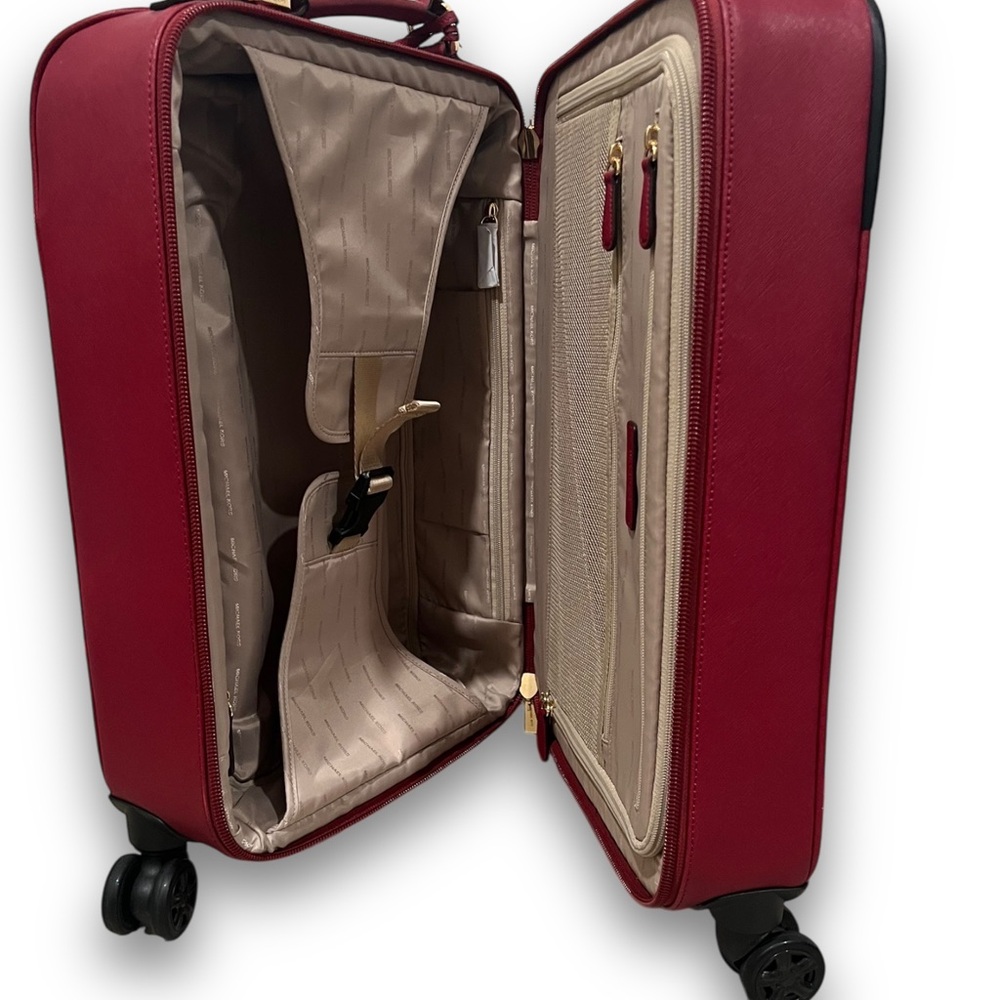 Michael Kors Small Textured Rolling Suitcase (Deep Red) — NEW WITHOUT TAGS - Picture 2 of 8